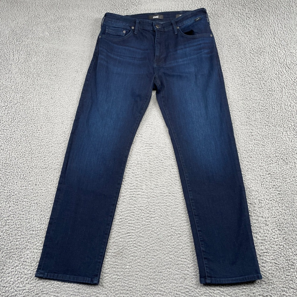 Mavi Jeans Mens 34x32 Blue Zach Straight Leg Stretch Denim Dark Wash Pants